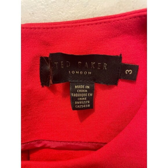 Ted Baker Pink Mille Bow Waist Sleeveless Crew Neck Sheath Dress Size 3 US 6 - Picture 5 of 5